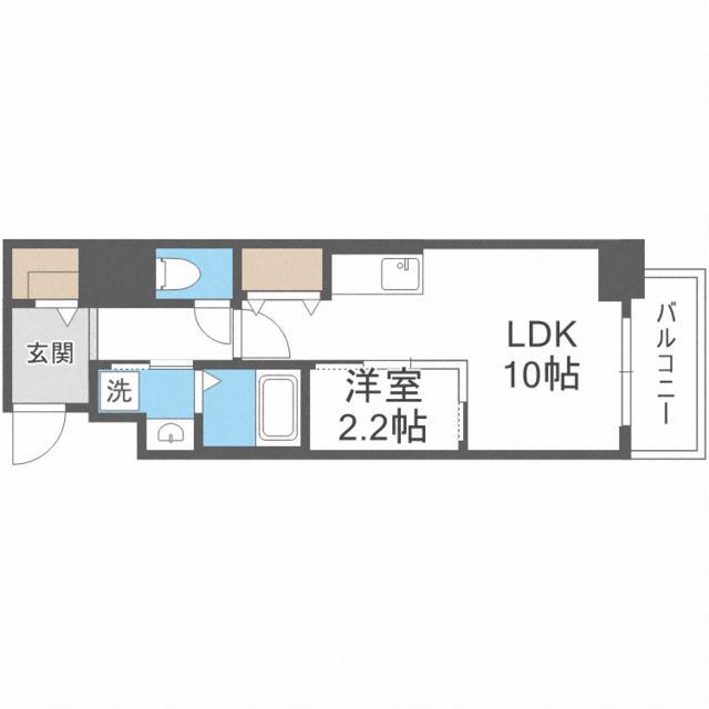 ライフプラン赤坂(1LDK/8階)の間取り写真