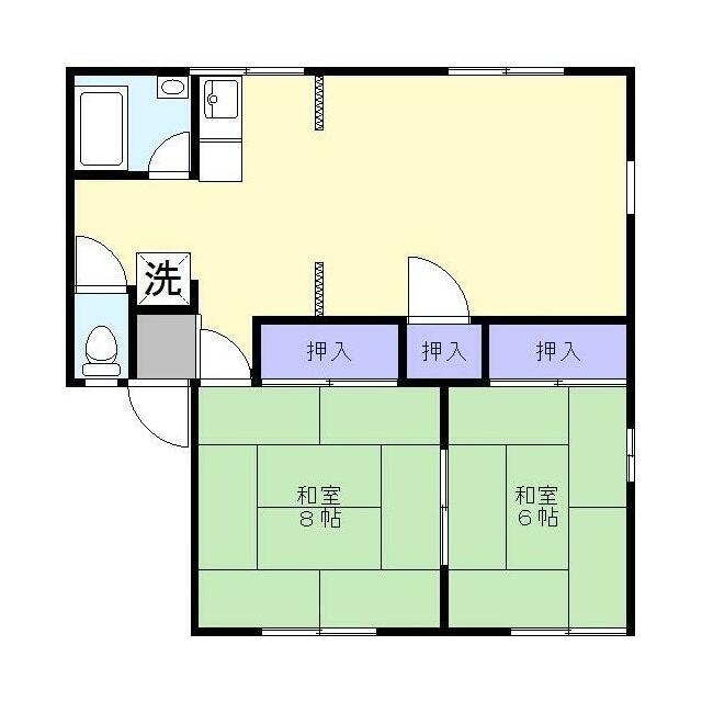 メゾン道場(2DK/2階)の間取り写真