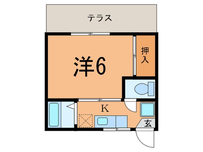 サニーハイム(1K/1階)の間取り写真