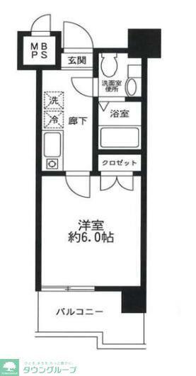 ドゥーエ川口(1K/5階)の間取り写真