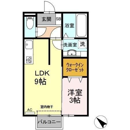 エス・ブロード(1LDK/2階)の間取り写真