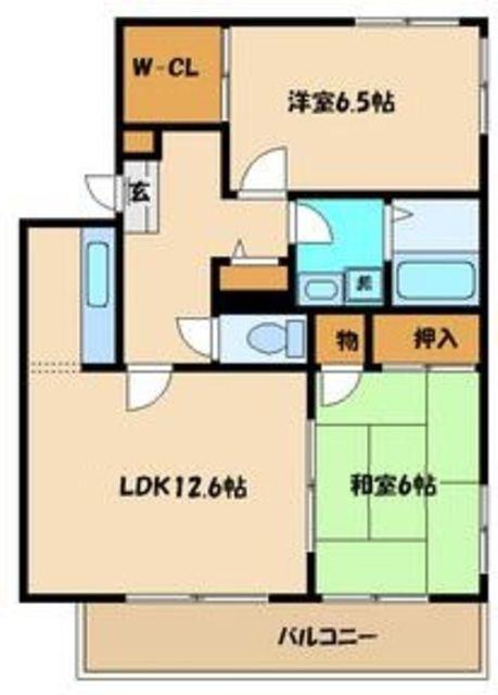 アトリオヴィラ参番館(2LDK/1階)の間取り写真
