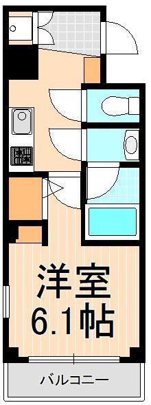 B`CASA VERDE(1K/1階)の間取り写真