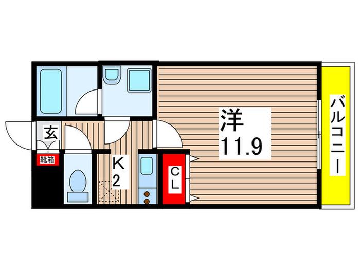 エルム桜山(1K/3階)の間取り写真