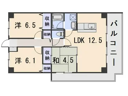 こすもす館(3LDK/2階)の間取り写真