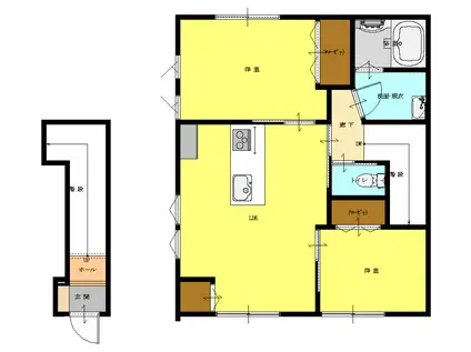 モデュロール(2LDK/2階)の間取り写真
