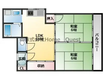 エメラルドマンション(2LDK/4階)の間取り写真