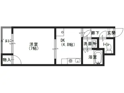 ブレスコート新金岡V号館 (1K/3階)の間取り写真