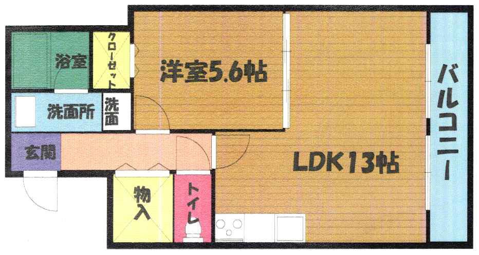 フローラルタウン天神橋(1LDK/4階)の間取り写真