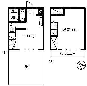 群馬建材(1LDK/1階)の間取り写真