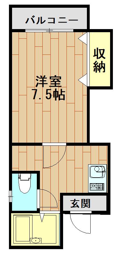 近鉄奈良線 今里駅(近鉄) 徒歩4分 6階建 築25年(1K/3階)の間取り写真