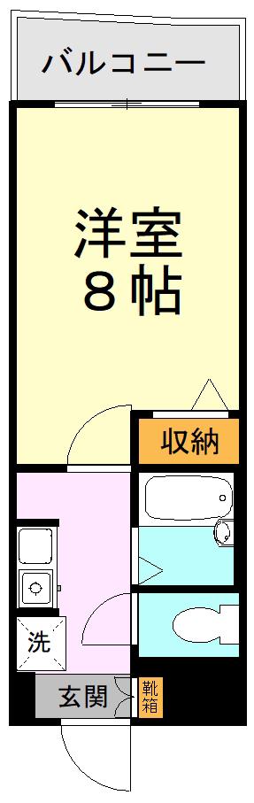 サクセスビル3(1K/3階)の間取り写真