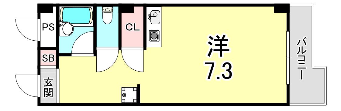 モンテメール垂水(ワンルーム/3階)の間取り写真