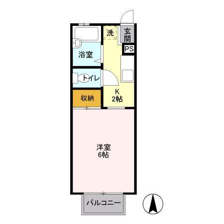 コーポ幸町(1K/2階)の間取り写真