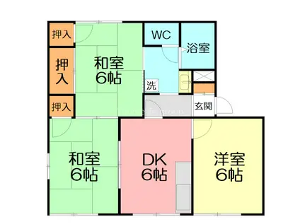 ハピネス曽比(3DK/1階)の間取り写真