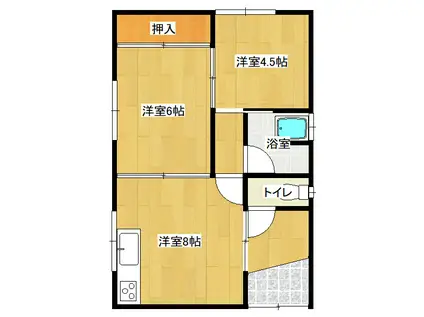 千葉アパート(2DK/2階)の間取り写真