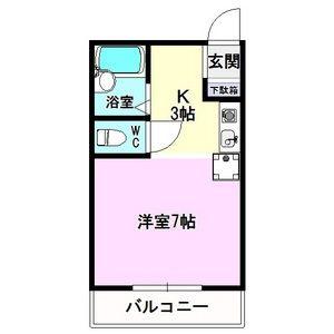 ホーリン原(ワンルーム/2階)の間取り写真
