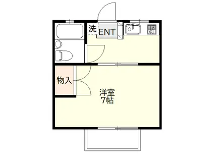 マーガレットA(1K/2階)の間取り写真