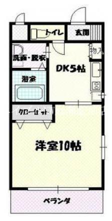 コザックス(1DK/4階)の間取り写真