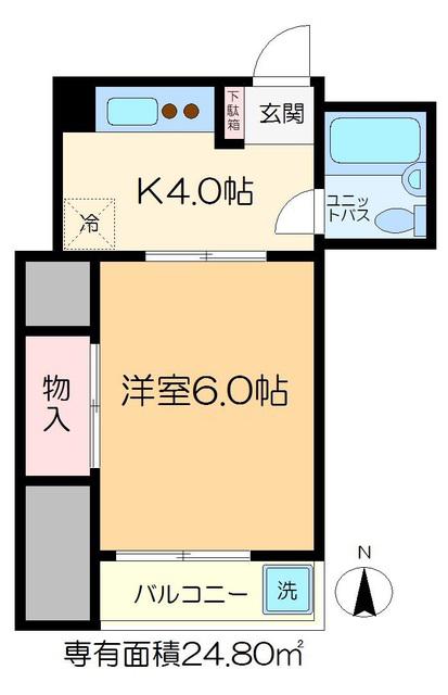 ヘイワハイム(1K/2階)の間取り写真
