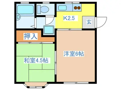 ベルダドーモ(2K/1階)の間取り写真