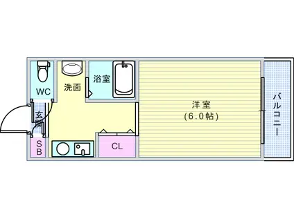 北之庄西町ビル(1K/5階)の間取り写真