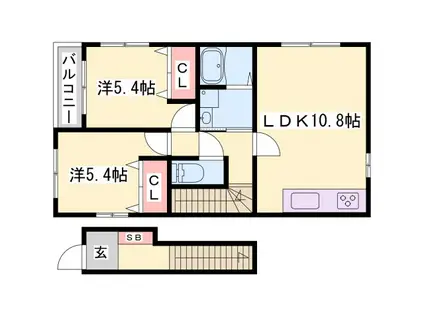 ネットハイツI(2LDK/2階)の間取り写真