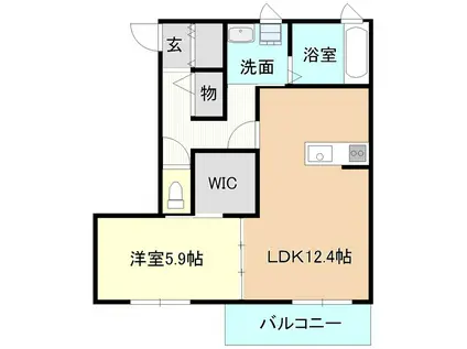 ルノワール(1LDK/1階)の間取り写真