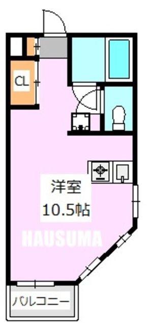 パレ ラ プラージュ(ワンルーム/4階)の間取り写真