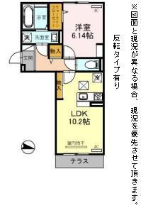 リリオ・ウノ(1LDK/1階)の間取り写真