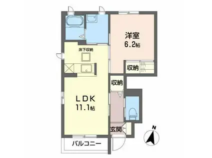 プランドール池田AB(1LDK/1階)の間取り写真