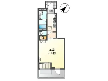 新道町アパート(1K/1階)の間取り写真