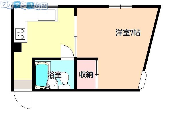 ハウス早福(1K/2階)の間取り写真