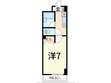 プチグランデロワール(1K/4階)の間取り写真