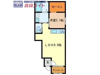 ACES(1LDK/1階)の間取り写真