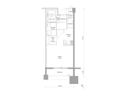 エンクレスト呉服町(1K/6階)の間取り写真