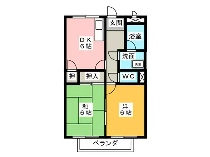 サープラス ウエカワ A(2DK/2階)の間取り写真