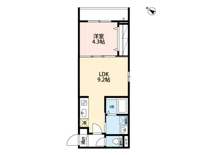 KAMAKURA HILLS(1LDK/2階)の間取り写真