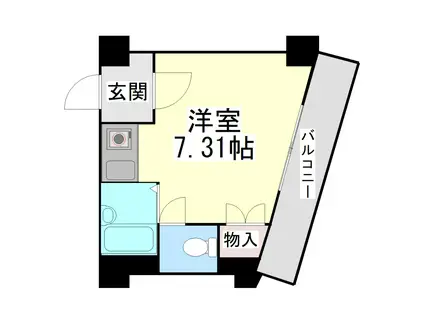 ヒルズ六甲(ワンルーム/2階)の間取り写真