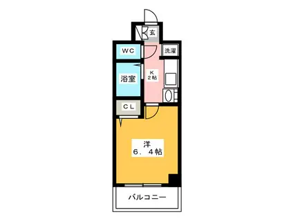 エステムコート博多祗園ツインタワーファーストステージ(1K/10階)の間取り写真