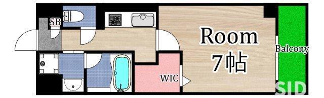 M.R RESIDENCE(1K/10階)の間取り写真