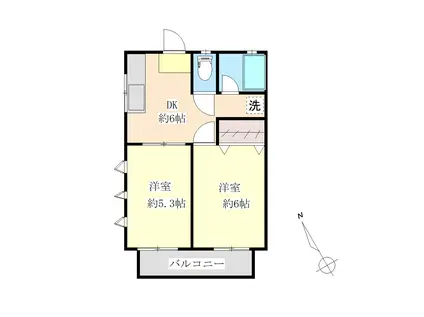 MKハイム(2DK/1階)の間取り写真