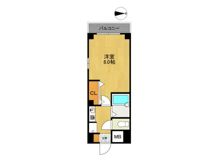 アルカディア21(1K/4階)の間取り写真