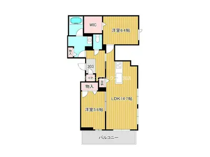 セゾレーナ(2LDK/3階)の間取り写真