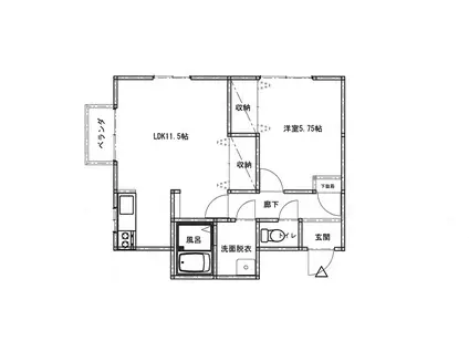 サンヒルズ(1LDK/1階)の間取り写真