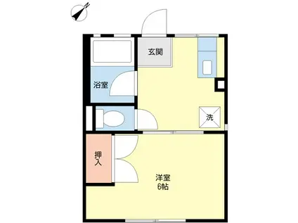 シティハイムシオダ(1K/1階)の間取り写真