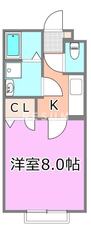 エクセルIX(1K/1階)の間取り写真