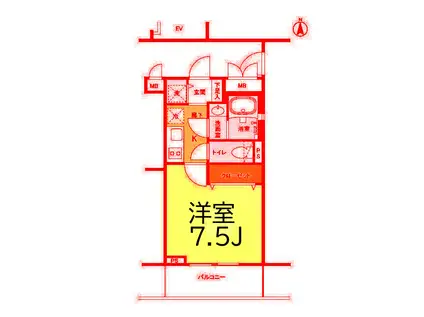 ラティエラ横濱六角橋(1K/3階)の間取り写真