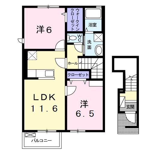 サンガーデン和泉伍棟(2LDK/2階)の間取り写真