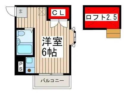 メゾンベルファム(ワンルーム/3階)の間取り写真